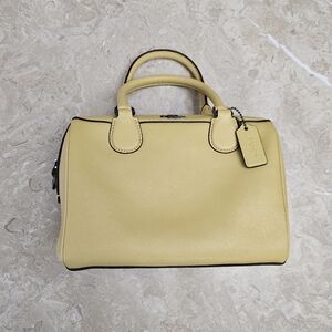Coach Yellow Leather Satchel with Top Handles